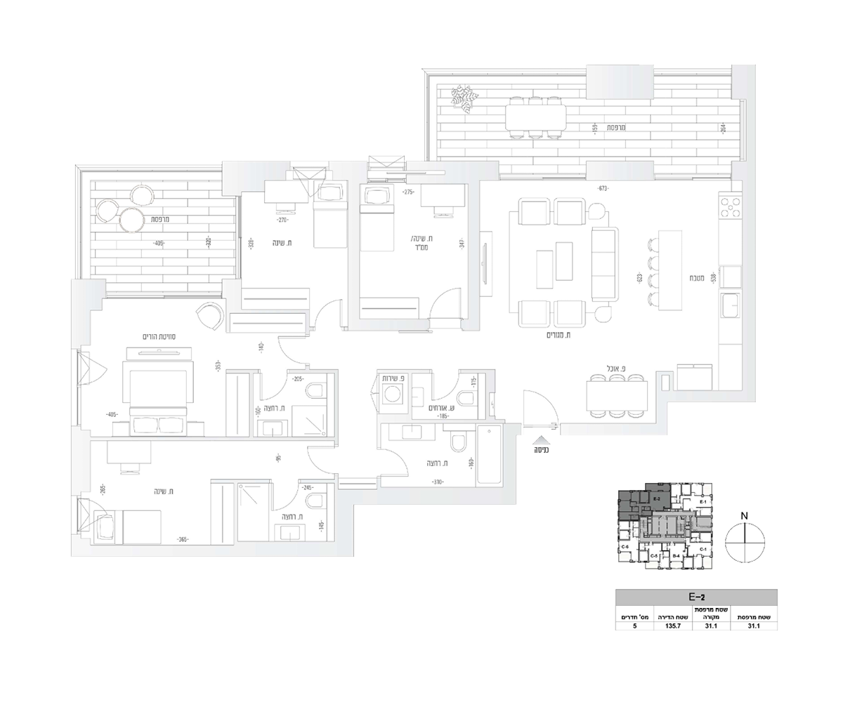 דירה 5 חדרים (E2 דגם)